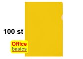 Pochette d'insertion Chemise en L Office Basics - PP - 100 pièces - jaune