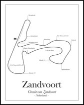 Poster Circuit van Zandvoort - 40x50 - Formule 1 - Verstappen - F1 - Red Bull