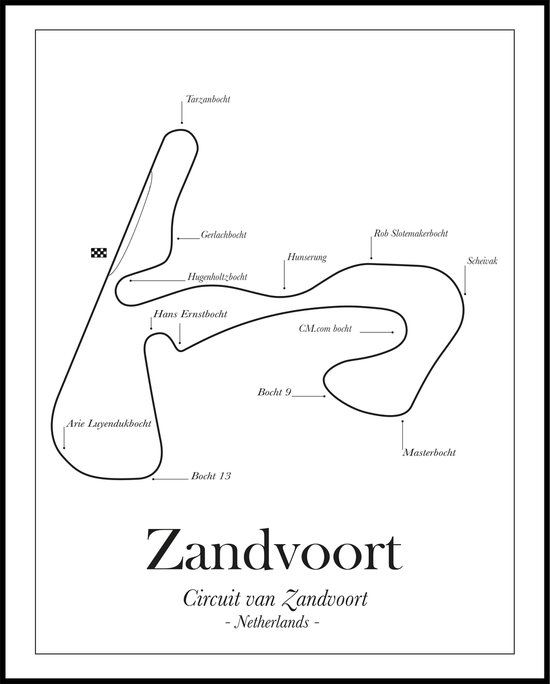 Poster Circuit van Zandvoort - 40x50 - Formule 1 - Verstappen - F1 - Red Bull