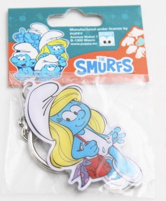 Smurfin sleutelhanger metaal - 6 cm