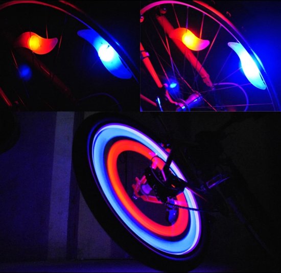 spaakverlichting Spaak wiel Led verlichting - groen - Fiets wiel verlichting kinderen SET PRIJS 2 stuks fietslamp spaakwielverlichting sinterklaascadeau schoencadeau — afbeelding 3