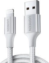 UGREEN MFi Lightning naar USB A Male laad en datakabel - 2 Meter - Zilver