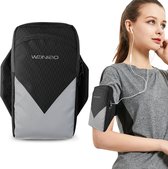 Weiniao 6.5 Inch Sport Armband Cover Running Arm Tas Pouch Jogging Band Pols Armband Bag Telefoon houder WN04 - Zwart