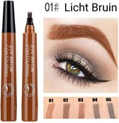 Eyebrow Pencil - Microblading - Long Lasting Wenkbrauwpotlood - 4 Tip - Licht Bruin