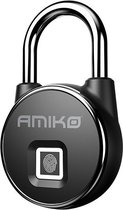 Amiko Home FPL-22 Vingerafdruk Slot - Hangslot Met Vingerafdruk – Vingerscan Hangslot – Deurslot – Fietsslot - fingerprint lock – hangslot met vingerafdruk - Kettingslot – Hangslotje – Smart 