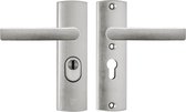 AXA Veiligheidsbeslag (Curve Plus) Kortschild Inox geslepen: Kruk-Kruk (model Blok) PC55 met kerntrekbeveiliging SKG***