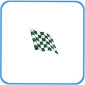 wit en groen geblokte vlaggen - set van 9 stuks