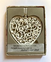 H&&H Inspirerende woorden hanger "Moeder & Dochter" Gift in Hartvorm