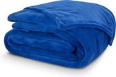 Excellence Coral Fleece deken- 150x200cm- 100% Polyester- Plaid- Deken-Sprei- kleur Blauw