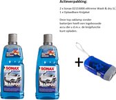 SONAX eXtreme Wash&Dry 1Ltr 2 stuks + Knijpkat/Zaklamp
