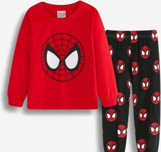 club Schrikken sociaal Spiderman Kinder Pyjama 104 Rood/Zwart - 1 Stuk | bol.com