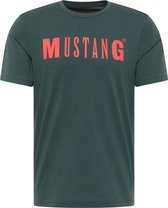 Mustang T-shirt donkergroen met donkergrijs logo - maat XXL