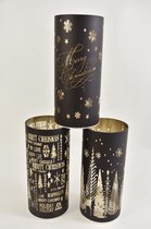 Oneiro's Luxe Waxinelichthouder  TAMARA Zwart - ø H 20CM - kaarsenhouders - kaarsenhouder - waxinehouder - decoratie – woonaccessoires – theelichthouder – zwart – goud – zilver