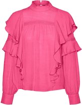 Vero Moda Blouse Vmarisa L/s Frill Blouse Vip 10230745 Azalea Pink Dames Maat - XL