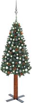 Huis en Tuin Depot Kerstboom Met Led'S En Kerstballen Smal 180 Cm Pvc Groen