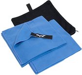 Serviette de bain en microfibre Oxid7® lot de 2 serviettes "M" bleu 40x80 cm