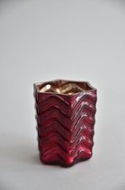 Oneiro's Luxe Waxinelichthouder  STAR Rood - ø 8x8x8cm  - kaarsenhouders - kaarsenhouder - waxinehouder - decoratie – woonaccessoires – theelichthouder – zwart – goud – zilver