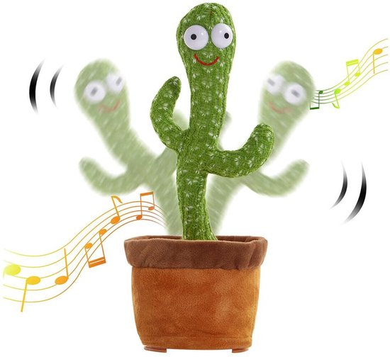 DancingCactus™ - Dansende Cactus Speelgoed - Interactieve Pratende Knuffel - Tiktok - Dancing cactus - 120 liedjes - Recorder - Baby