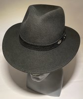 Hoed- Fedora- wol 100% - LUCKY- grafietgrijs-XXL-63 cm