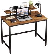 Bureau | Computertafel | Werktafel | Eikenkleur | Hout | Vintage | Opbergvak | 100 x 60 Cm