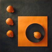 Dibond - Keuken / voeding - appelsien in oranje / bruin - 35 x 35 cm