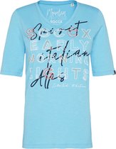 Soccx ® T-shirt met logo artwork en V-hals, Lichtblauw (M)