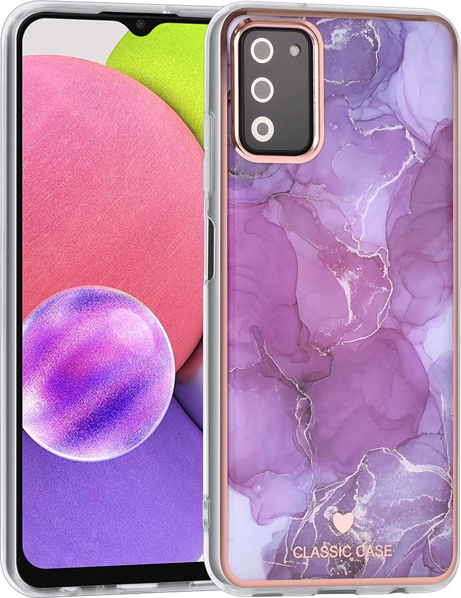 UNIQ Classic Case Samsung Galaxy A03s TPU Backcover hoesje - Marble Purple