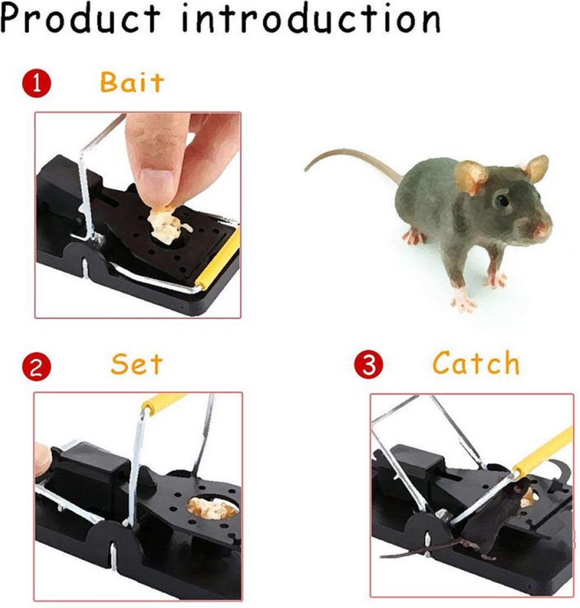 Piège à souris Optinum® - Piège à souris - 6 pièces - Piège à souris -  Extra fort 