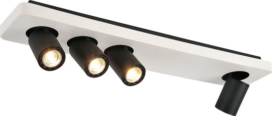 Plafonnier LED design noir blanc orientable GU10 4x4,5W 650mm large