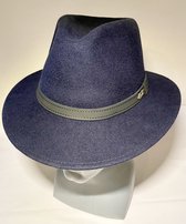 Hoed- Fedora- wol 100% - LUCKY- marine blauw-XL-61 cm