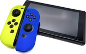 Siliconen Joy-Con Controller Hoesjes | Beschermhoes Skin | Geschikt voor Nintendo Switch & Lite | Softcover Case | Grip | Blauw/Geel