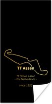 Poster TT Assen - Circuit - Goud - 60x120 cm - Cadeau voor man