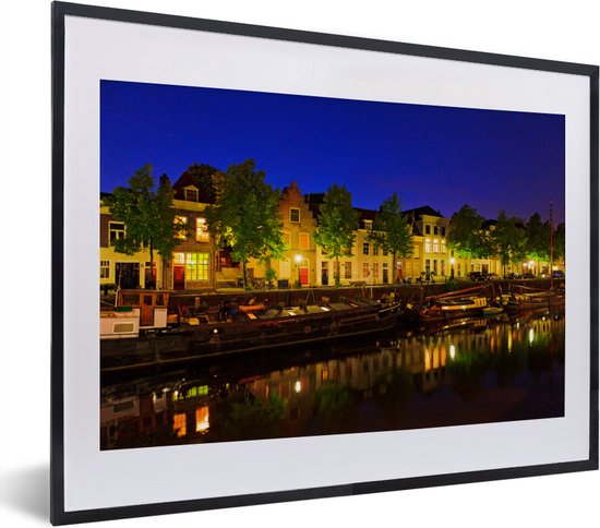 Foto in lijst - Nederlandse huizen langs de grachten in Den Bosch fotolijst  zwart met... | bol.com