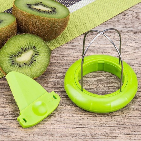 3 Stück Kiwi Schäler Obst Kiwi Schneider Kiwi Teiler mit Kunststoffschneider und 3 in 1 Funktionen Schälen Schneiden das Fleisch Herausnehmen Einfach zu Bedienen für Kiwi und Zitrone Schneidehilfe