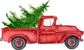 raamsticker Kerst Auto 40 x 25 cm herbruikbaar