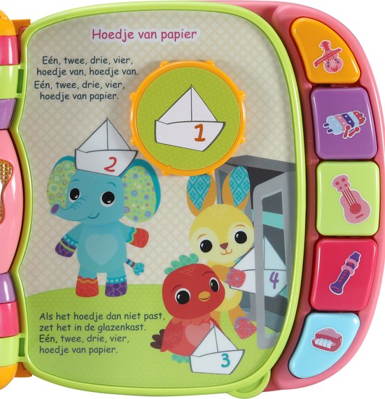 VTech Baby Dierenvriendjes Liedjesboek - Interactief Speelgoed - 3 tot 36 Maanden - Roze