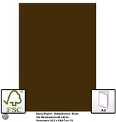 Benza Papier - Gekleurd Printpapier Hobbykarton 240 Gr. (Gram) A5 - Bruin - 30 Stuks (Wenskaarten)
