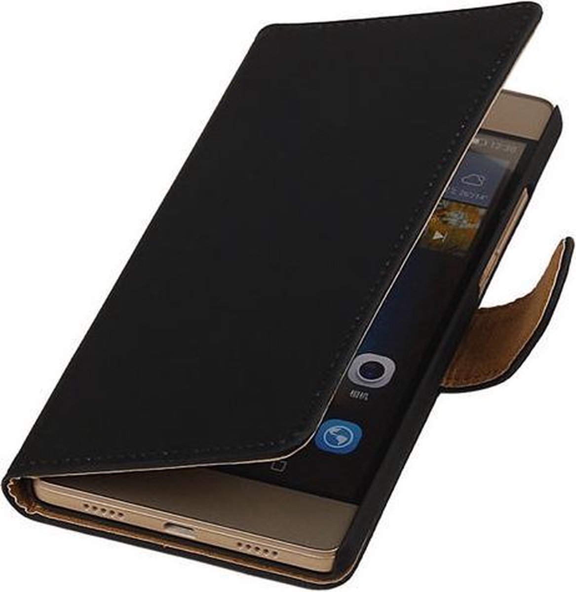 BestCases.nl Zwart Effen booesje voor Huawei P8 Lite