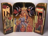 Drieluik: Grieks Orthodoxe Drieluik met Madonna with Child and Angels B19xH14 cm