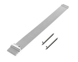 Zilver kleurig Metalen bandje Milanees voor 20mm Smartwatches (zie compatibele modellen) van Samsung, Pebble, Garmin, Huawei, Moto, Ticwatch, Citizen en Q – 20 mm silver milanese smartwatch strap