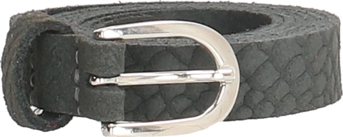 Old West BELTSNL Lederen Dames Riem - Snake - 2 cm - Grijs - maat 85