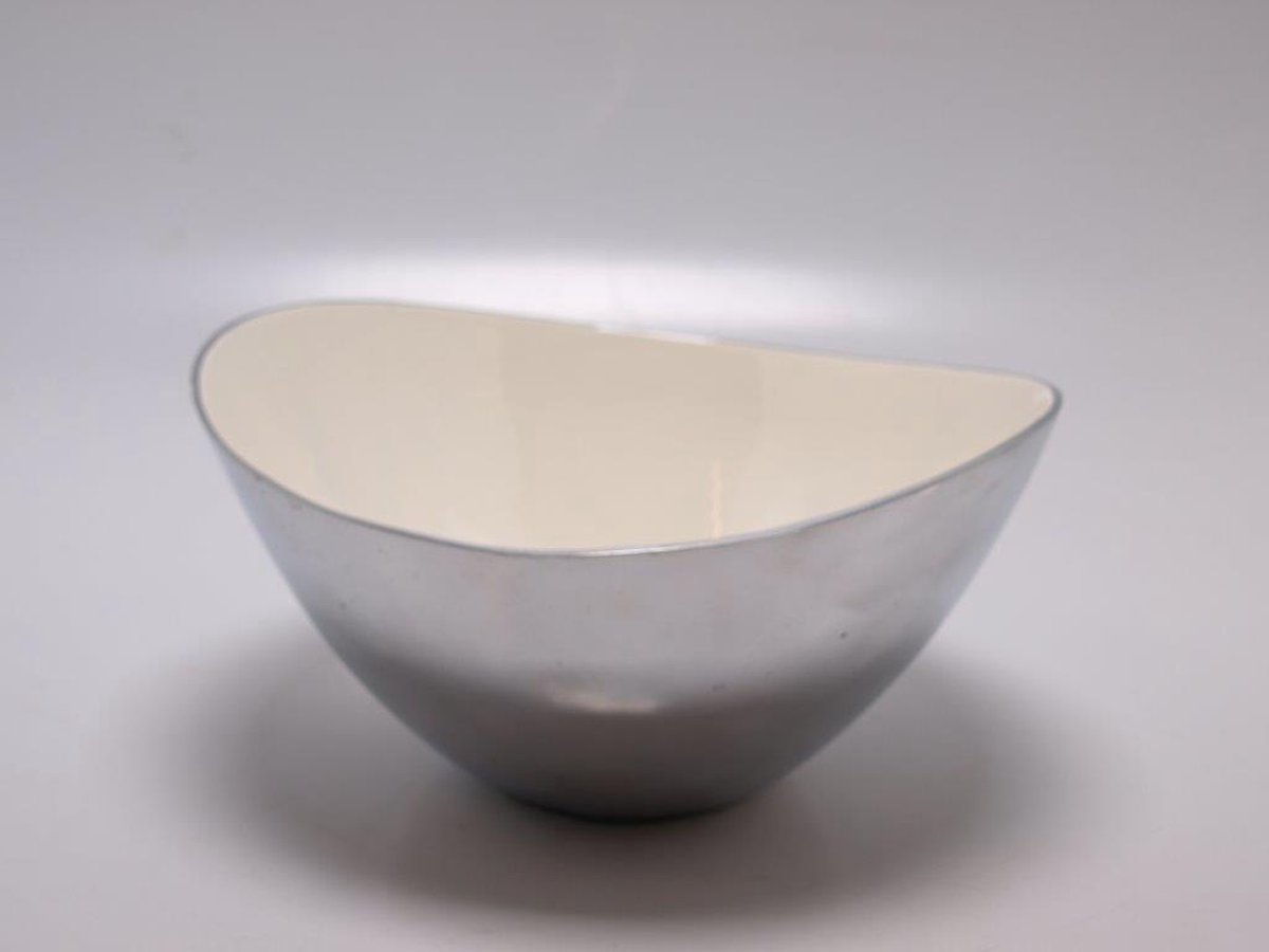 Bowl ø 29,5cm - aluminium /wit - Voccelli