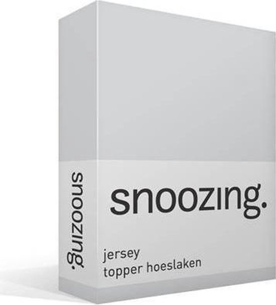 Snoozing Jersey - Topper Hoeslaken - 100% gebreide katoen - 80/90x200 cm - Grijs