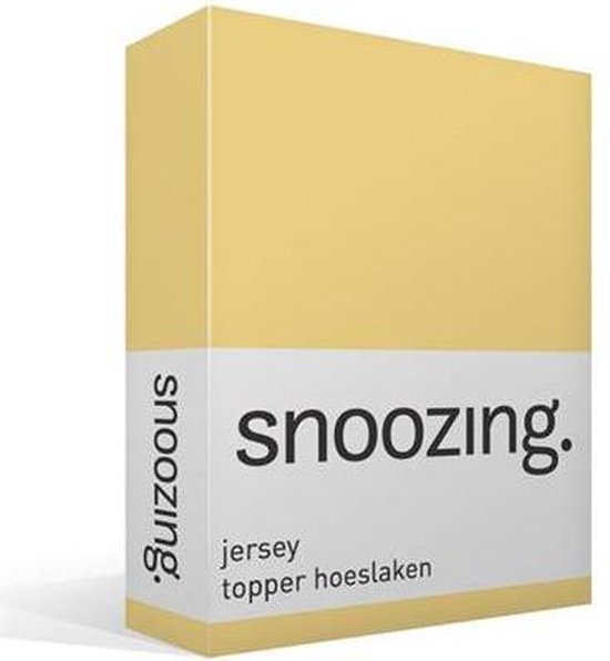 Snoozing Jersey - Topper Hoeslaken - 100% gebreide katoen - 160x210/220 cm - Geel