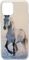 ADEL Siliconen Back Cover Hoesje Geschikt voor iPhone 11 Pro Max - Wit Paard