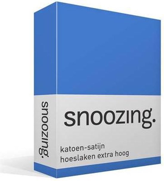 Snoozing - Katoen-satijn - Hoeslaken - Tweepersoons - Extra Hoog - 140x220 cm - Meermin