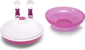 Childhome - Plaque chauffante + Couverts - Fuchsia & Blanc