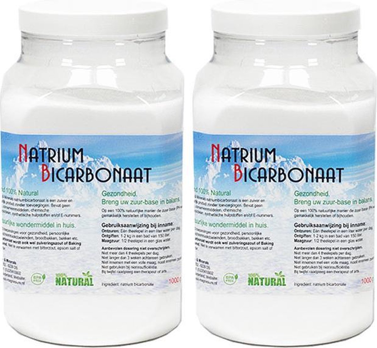 Bol Com Solmag Natriumbicarbonaat Zuiveringszout Baking Soda 1 Kg 2 Stuks