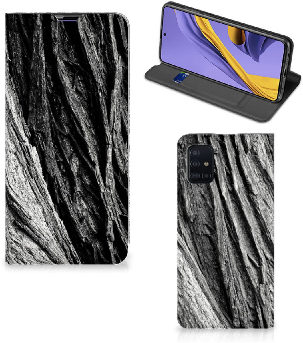 Book Wallet Case Samsung Galaxy A51 Boomschors Grijs