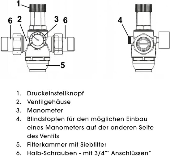 Waterdrukregelaar met Manometer en Zeeffilter 1/2 inch - Duurzaam en Betrouwbaar — afbeelding 3